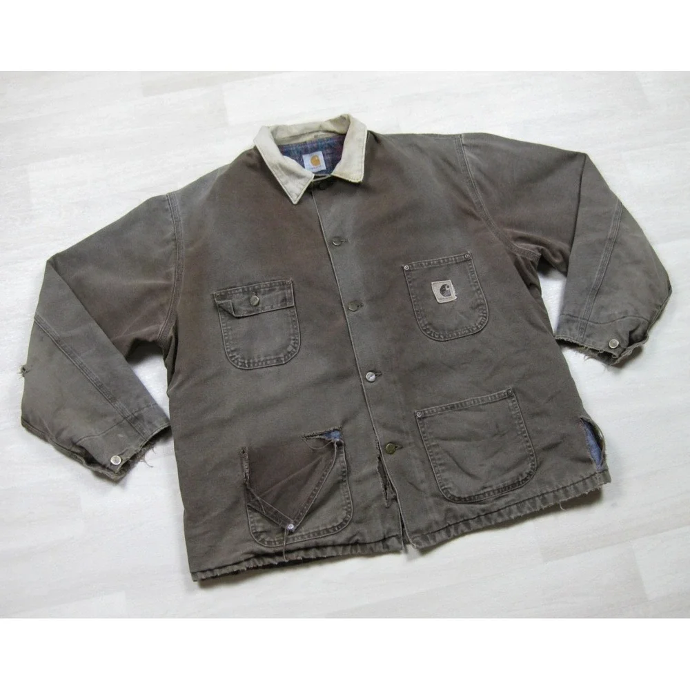 Vintage 90s Carhartt Blanket Lined Chore Coat Men's (2XL) C02 CHT Barn Jacket
